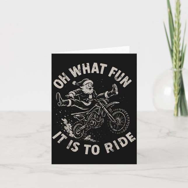 Christmas Dirt Bike Santa Motocross Born To Sleigh Karte (Vorderseite)