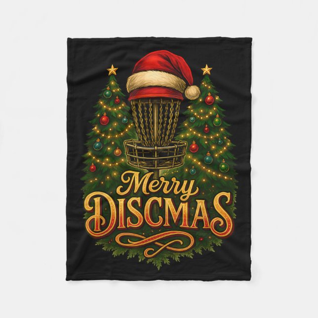 Christmas Disc Golf Merry Discmas  Fleecedecke (Vorderseite)