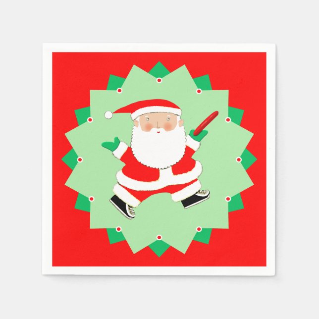 Christmas Disc Golf Party Serviette (Vorderseite)