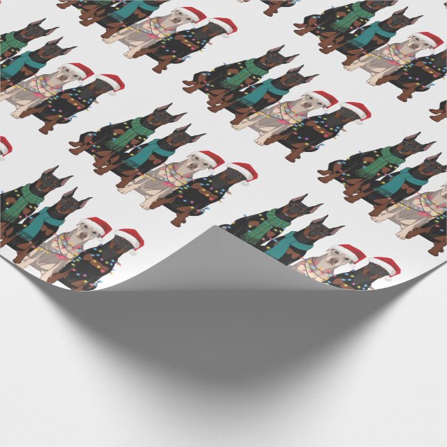 Christmas Doberman Lover Dog Mama Holiday Geschenkpapier (Ecke)