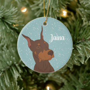 Christmas Doberman Pinscher Keramik Ornament
