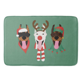Christmas Dobermann Hunde Badematte
