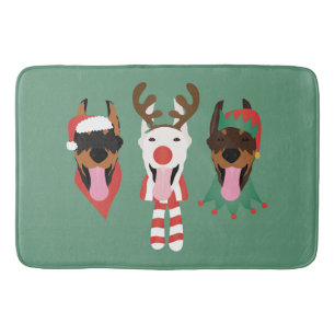 Christmas Dobermann Hunde Badematte