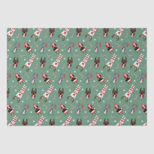 Christmas Dobermann Hunde Seidenpapier (Vorderseite)