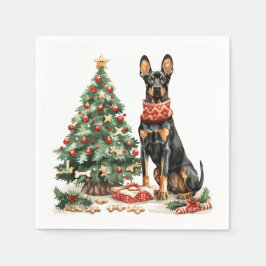 Christmas Dobermann Hunde Serviette