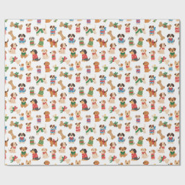 Christmas Dog And Bone Colourful Gift Xmas Geschenkpapier