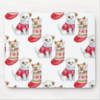 Christmas Dog & Cat Mousepad