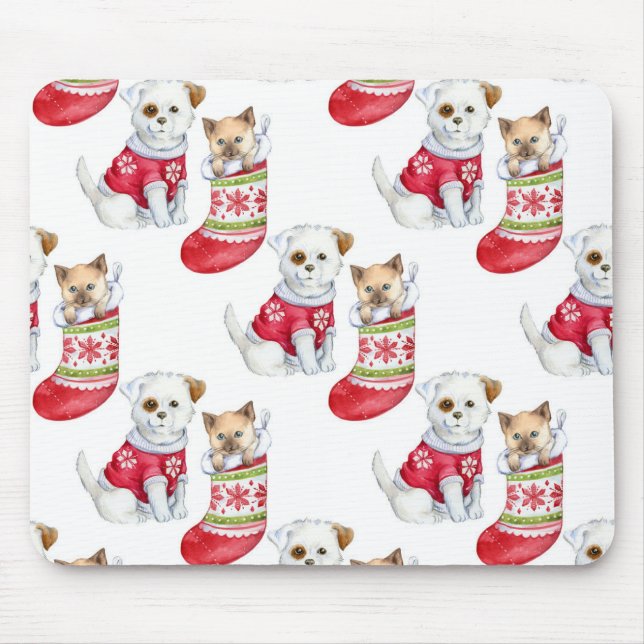 Christmas Dog & Cat Mousepad (Vorne)