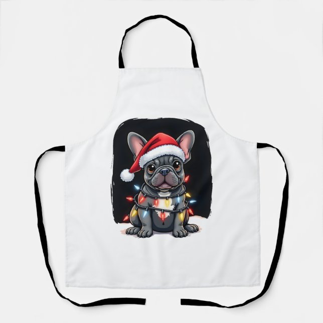 Christmas Dog French Bulldog Xmas Frenchie Men Wom Schürze (Vorderseite)