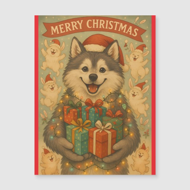 "Christmas Dog" Magnetic Card Magnetkarte (Vorderseite)