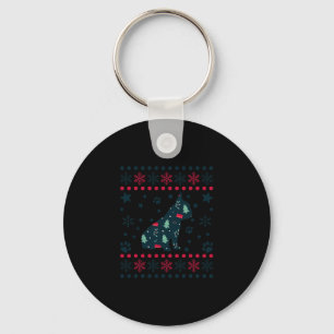 Christmas Dog Pattern Französischer Bulldog Besitz Schlüsselanhänger