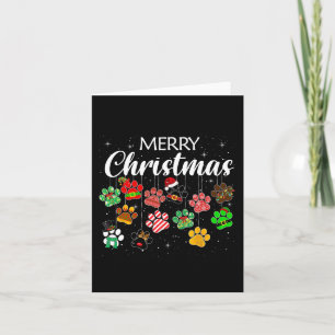 Christmas Dog Paw Print Buffalo Karierten Ugly Xma Karte