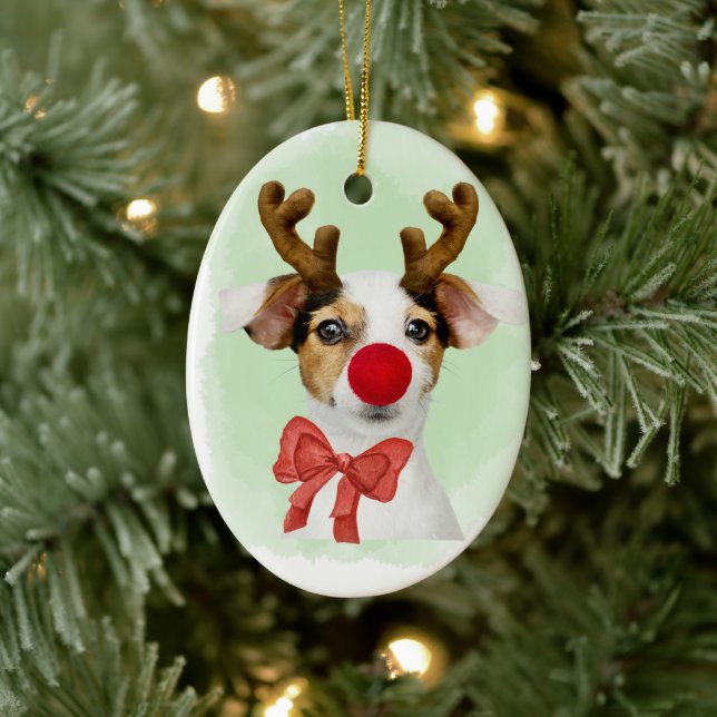 Christmas Dog wAntlers & Oven Mitt Ornament (Baum)