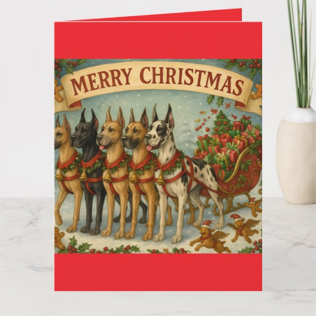 "Christmas Dogs" Grußkarte gefaltet Karte (Vorderseite)