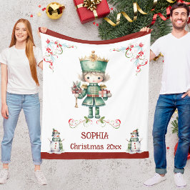 Christmas Doll Blanket for Kids With Name Fleecedecke