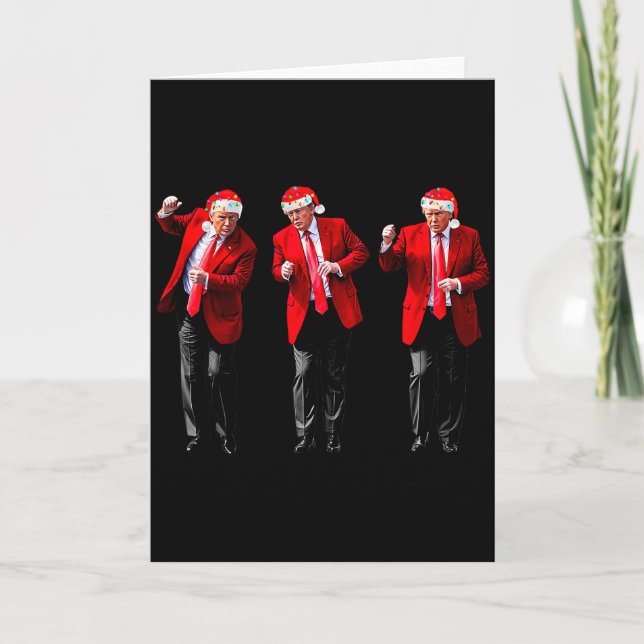 Christmas Donald Trump President 2024 Dancing Funn Karte (Vorderseite)
