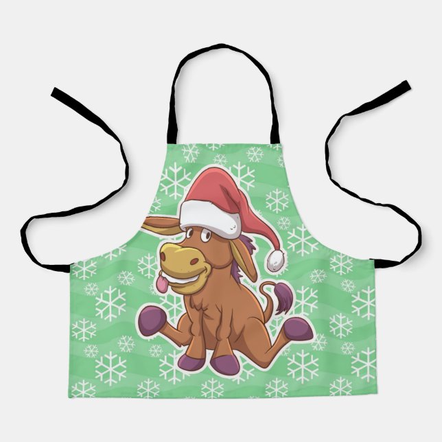 Christmas Donkey Cartoon Schürze (Vorderseite)