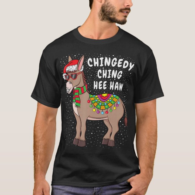 Christmas Donkey Funny American Italian Xmas Gif T-Shirt (Vorderseite)