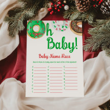 Christmas Donut Baby Dusche Baby Name Race Game