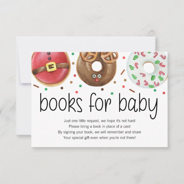 Christmas Donut Baby Sprinkle Bücher für Babykarte Dankeskarte (Vorderseite)