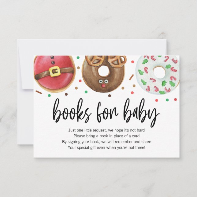 Christmas Donut Baby Sprinkle Bücher für Babykarte Dankeskarte (Vorderseite)