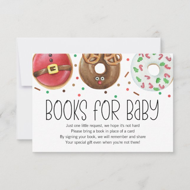 Christmas Donut Baby Sprinkle Bücher für Babykarte Dankeskarte (Vorderseite)