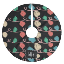 Christmas Doodles String Lights Family Initial Polyester Weihnachtsbaumdecke