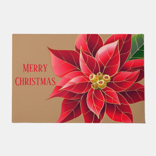 Christmas Doormat-Poinsettia Fußmatte (Vorderseite)