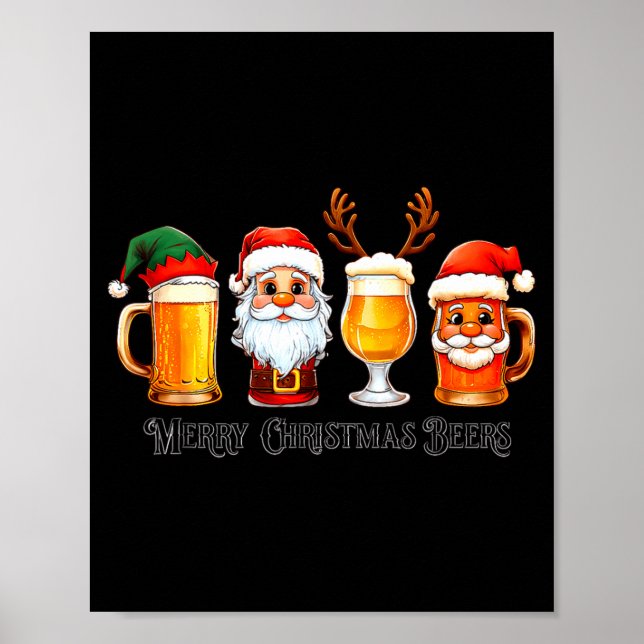 Christmas Drinking Merry Christmas Santa Beer  Poster (Vorne)