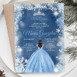 Christmas Dusty Blue Princess Quinceanera Einladun Einladung<br><div class="desc">Christmas Dusty Blue Princess Quinceanera Einladung</div>