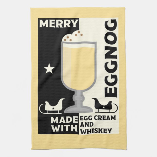 Christmas Eggnog Punch Geschirrtuch (Vertikal)
