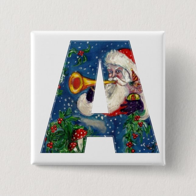 CHRISTMAS EIN SCHREIBEN / SANTA BUGLER-MONOGRAMM BUTTON (Vorderseite)