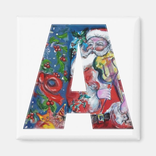CHRISTMAS EIN SCHREIBEN / SANTA MIT VIOLIN-MONOGRA MAGNET (Vorne)