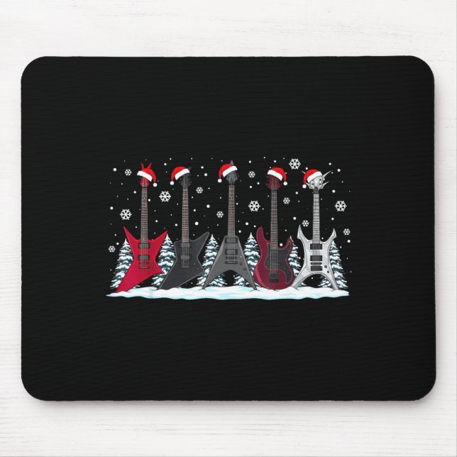 Christmas Electric Guitars Metalhead Guitarist Xma Mousepad (Vorne)