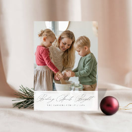 Christmas Elegant Script Baking Spirits Bright Feiertagskarte