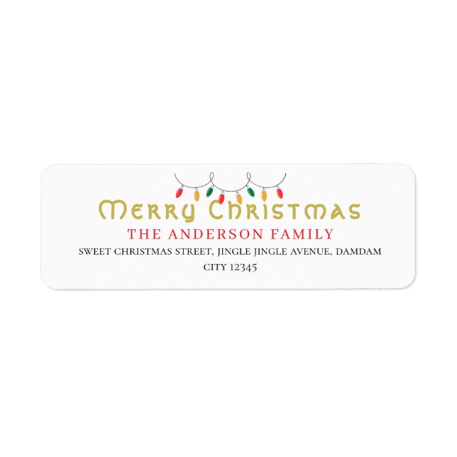 Christmas Elegant Simple Return Address (Vorne)