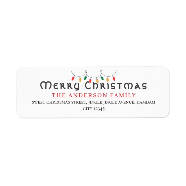 Christmas Elegant Simple Return Address (Vorne)