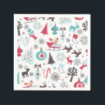 Christmas Elemente Serviette<br><div class="desc">Festlich blaue,  rote und braune Weihnachtselemente schmücken diese frohen Weihnachtsservietten. Diese gemusterten Papierservietten sind ideal für ein Weihnachtsfest,  Feiertag,  Party,  Weihnachten,  Weihnachten-Dinner,  Cookie-Swap,  Cookie-Austausch,  Office-Party,  Office-Feiertag,  Kirche,  Schule,  Büro Weihnachten-Party,  etc... </div>