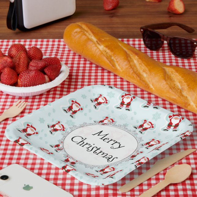 Christmas Elements Santa Claus Pappteller (Picknick)