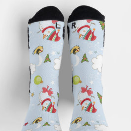 Christmas Elements Snowman Pattern Socken