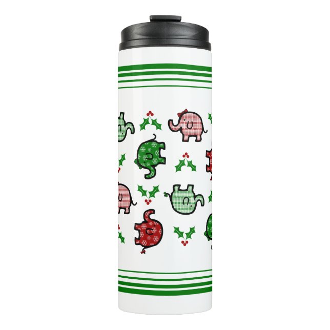 Christmas Elephant Tumbler Thermosbecher (Vorderseite)