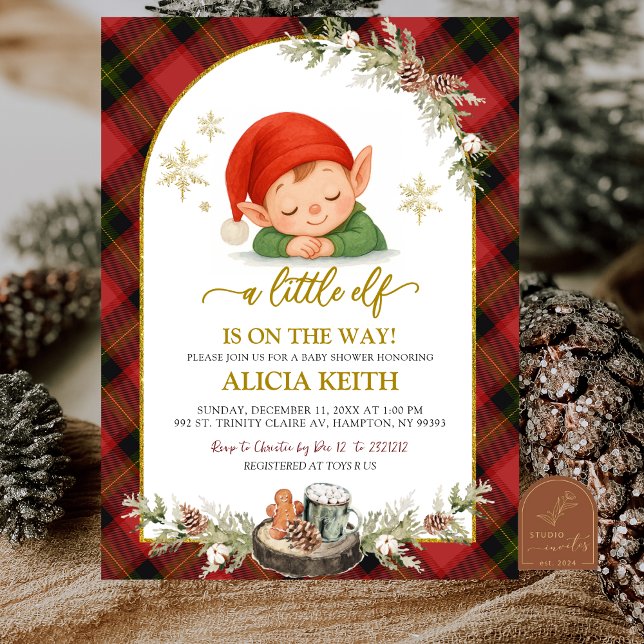 Christmas Elf Boy Baby Shower Invitation (Créateur téléchargé)
