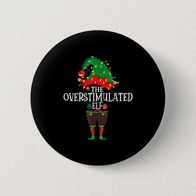 Christmas Elf Family Matching Group The Elf Overst Button (Vorderseite)