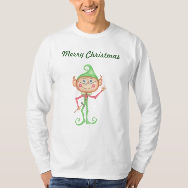 Christmas Elf Frohe Weihnachts-T - Shirt (Vorderseite)