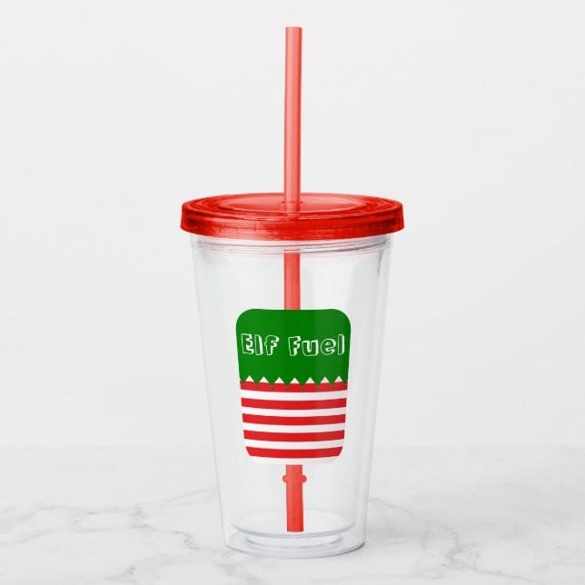 Christmas Elf Fuel Acrylic Tumbler Acryltrinkbecher (Vorderseite)