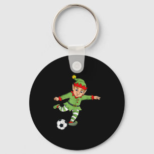 Christmas Elf Kicking Soccer Ball Funny Boys Girls Schlüsselanhänger