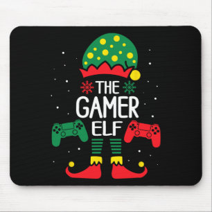 Christmas Elf Matching Gamer Family Gaming Boys Ki Mousepad