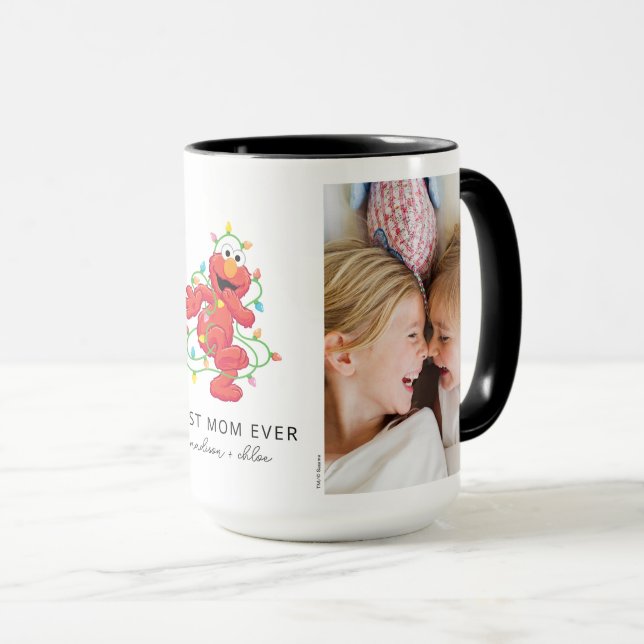 Christmas Elmo | Beste Mama - Foto Tasse (VorderseiteRechts)