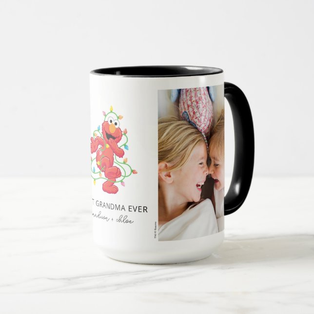 Christmas Elmo | Bestes Oma - Foto Tasse (VorderseiteRechts)