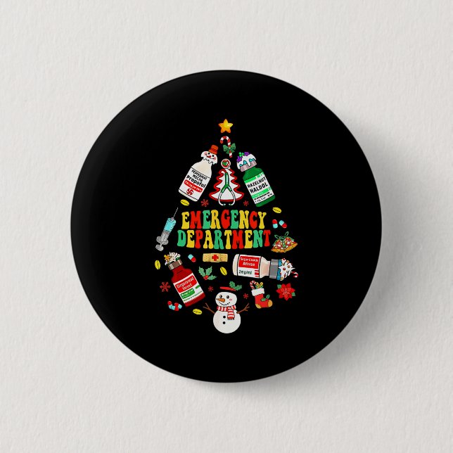 Christmas Emergency Room Er Rn Nurse Department He Button (Vorderseite)